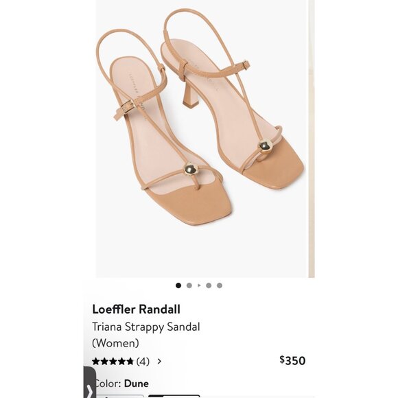 Loeffler Randall Women Triana Dune Sandals Leather Square Toe Kitten Heels 10B - Picture 9 of 11